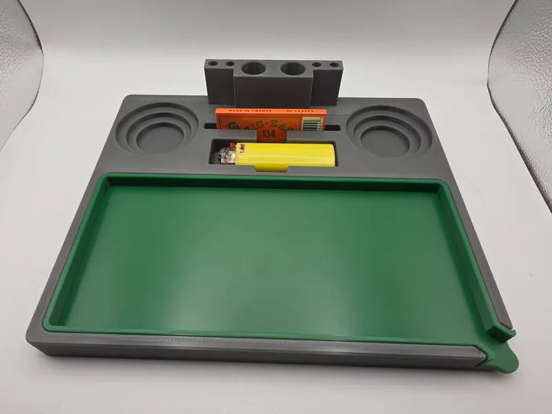 Rolling tray with removable tray