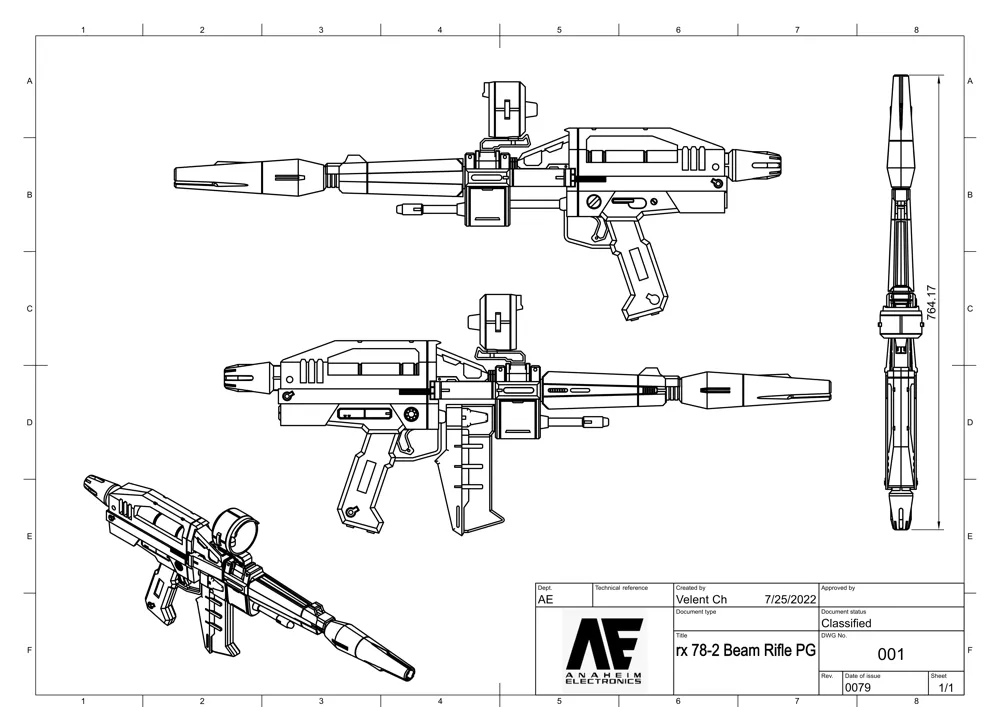 Pg Rx 78 Beam Riffle RX-78-2 PG Unleashed Cosplay Beam Rifle - Free 3D Print Model - MakerWorld