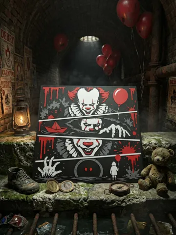 Cuadro decorativo en 3D: Pennywise Horror Storyboard Wall Art — vista de referencia 2