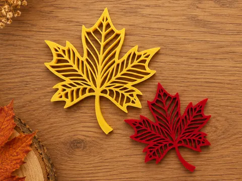 Letrero o emblema decorativo: Decorative Maple Leaf – Autumn Decor — referencia de MakerWorld