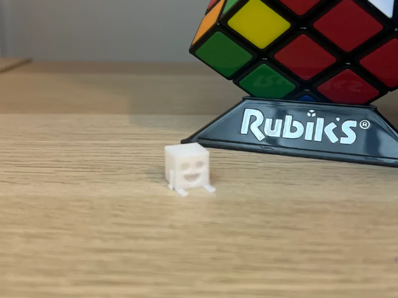 Tiny Cube with Arms, Legs, and Face