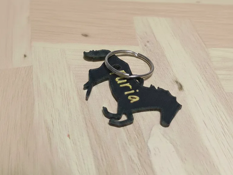 Customizable Galloping Horse Name Tag & Keychain