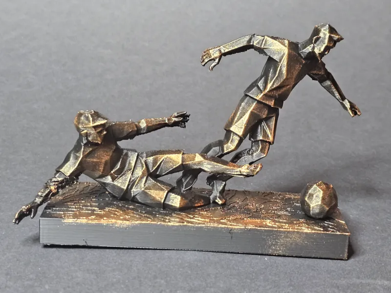 Low-Poly Football Foul Sculpture