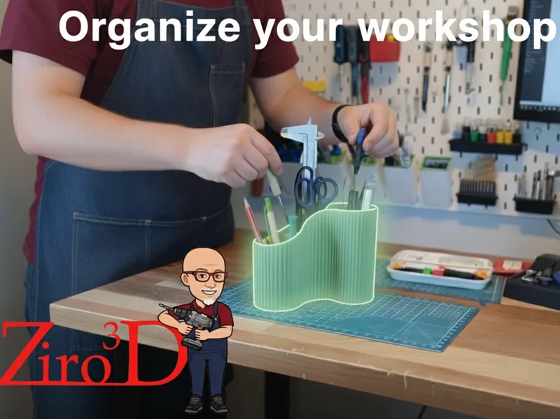 ribbed Desk Organizer / Penholder
