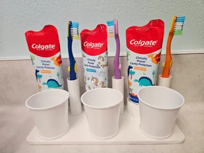 3 Person Toothbrush Organizer