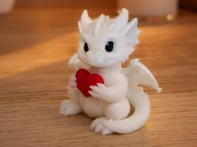 Sweet Little Dragon with Heart