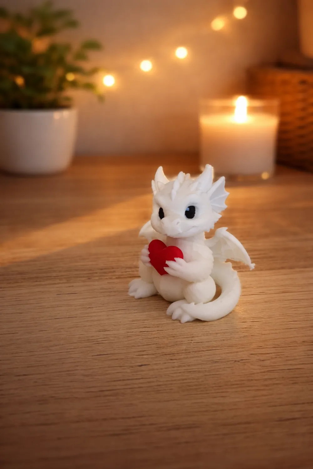 Sweet Little Dragon with Heart - Free 3D Print Model - MakerWorld