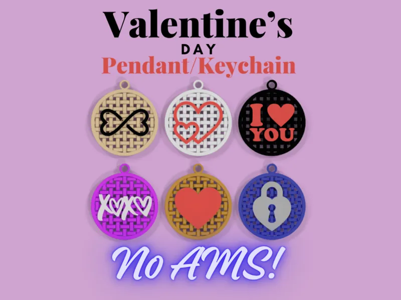 Valentine's Day Pendant/Keychain Set