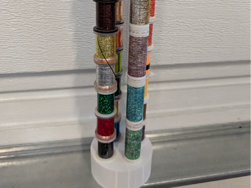 Rotating Spool Holder for Fly Tying, Sewing etc.