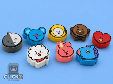 Objeto manipulable: KPop Boy Band BTS - BT21 - Fidget Clickers — referencia de MakerWorld