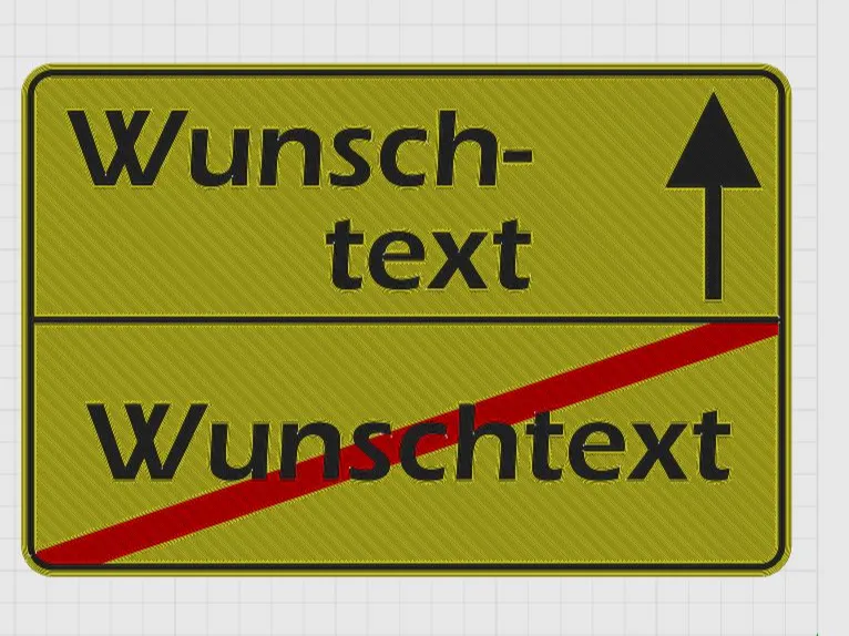 Ortsschild Wunschtext