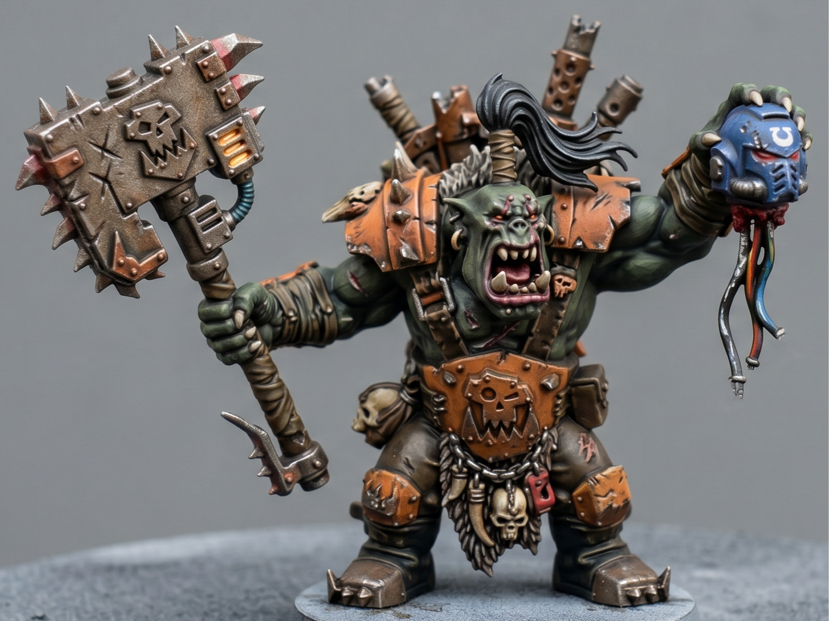 Ork Warrior Holding Marines Head - 1