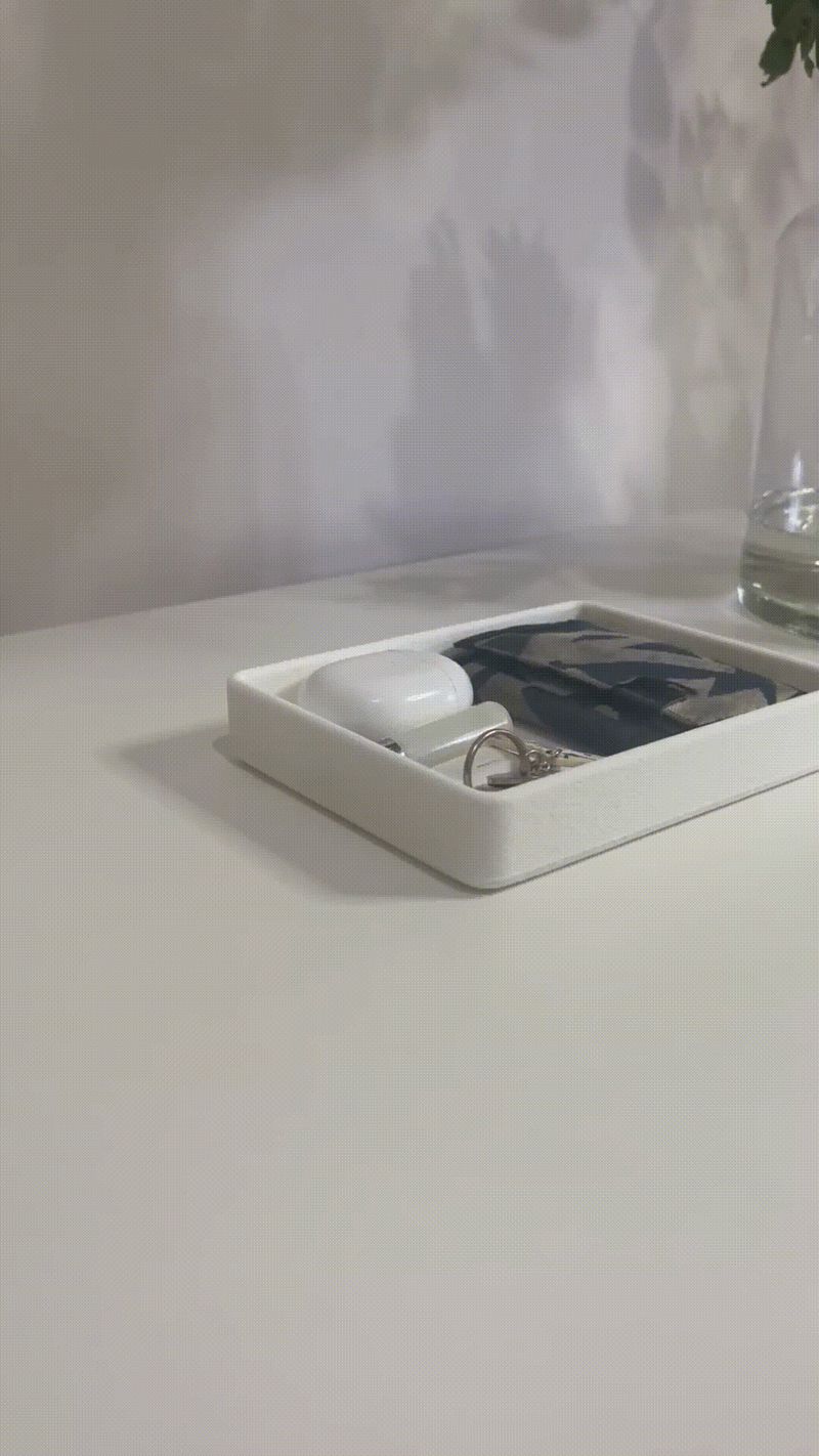 Bandeja para llaves minimalista con textura suave