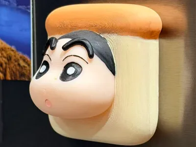 Crayon Shin-chan Toast Refrigerator Magnet - Soft and Cute Breakfast Series (Crayon Shin-chan Toast Magnet)