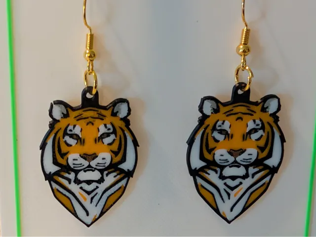 Tiger Mascot Earrings