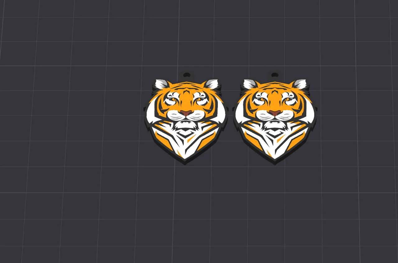 Tiger Mascot Earrings view 3