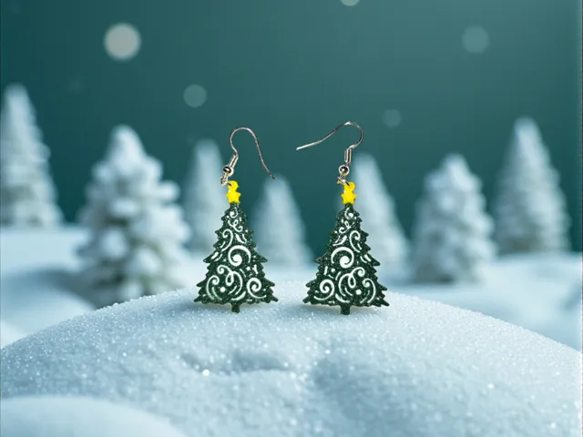 Curvy Christmas tree earrings