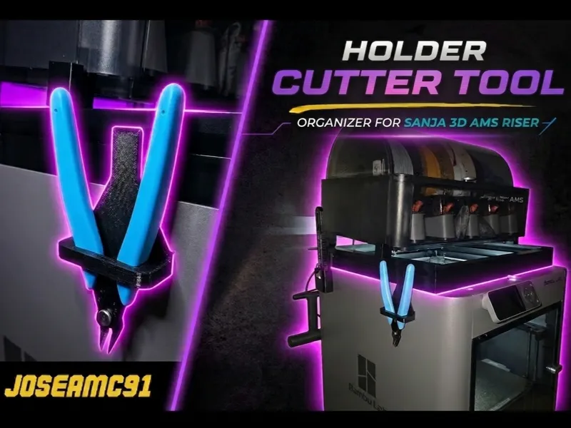 Flush Cutter Holder for AMS Riser (Sanja 3D)
