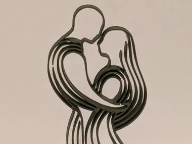 Romantic Embrace – Couple Line Art (Valentine)