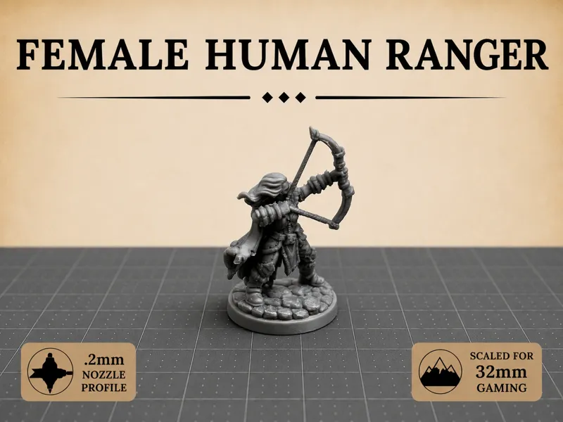 Human Ranger - 32mm TTRPG Miniature