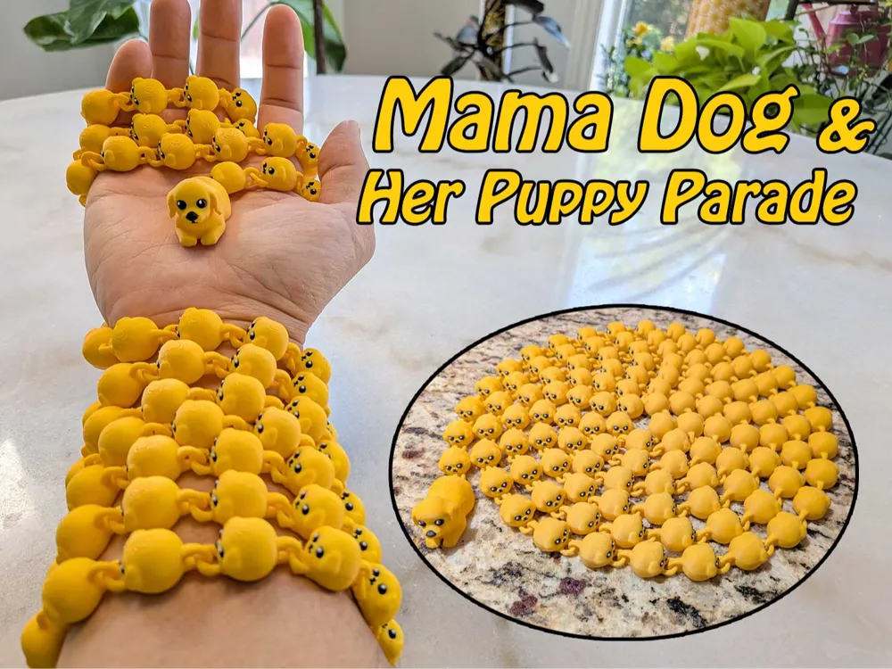 Objeto manipulable: Mama Dog & Her Puppy Parade. Referencia del modelo original.