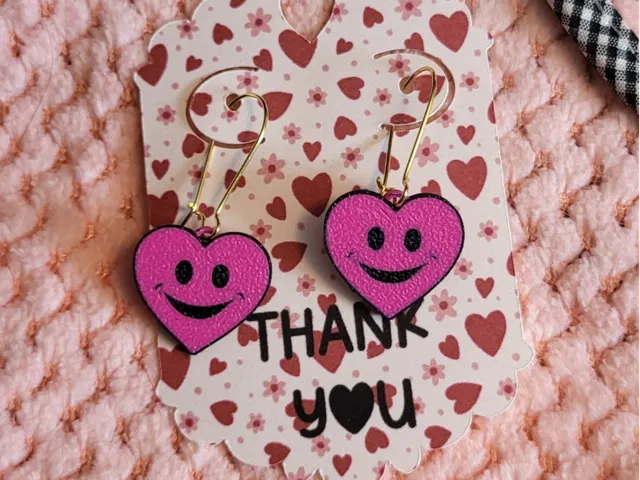 Heart Smile Valentine Earrings