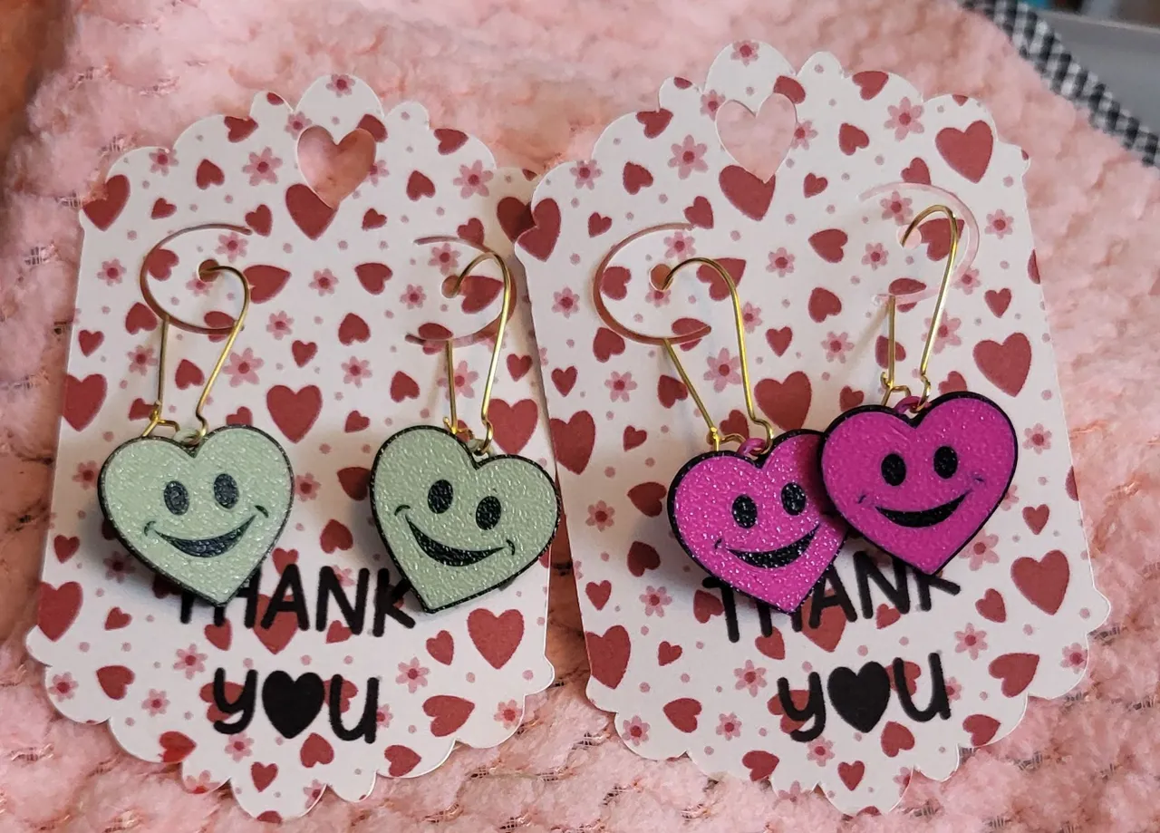 Heart Smile Valentine Earrings view 2