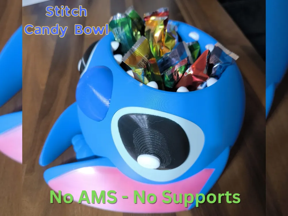 Stitch -Candy Bowl - No AMS needed - No Supports - Free 3D Print Model ...