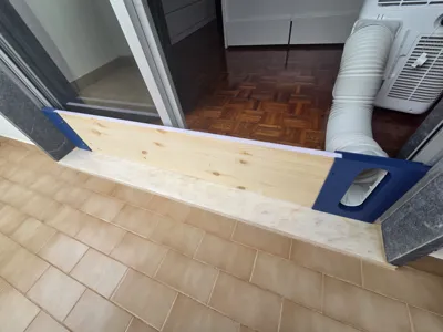 PortableAC Exhaust Adapter for Roller Blind w wood