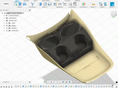 MERCEDES EQE Bottom Shelf Cup Holders