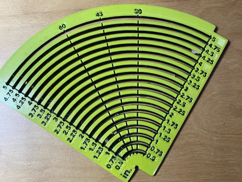 Woodworkers 90 degree arc template