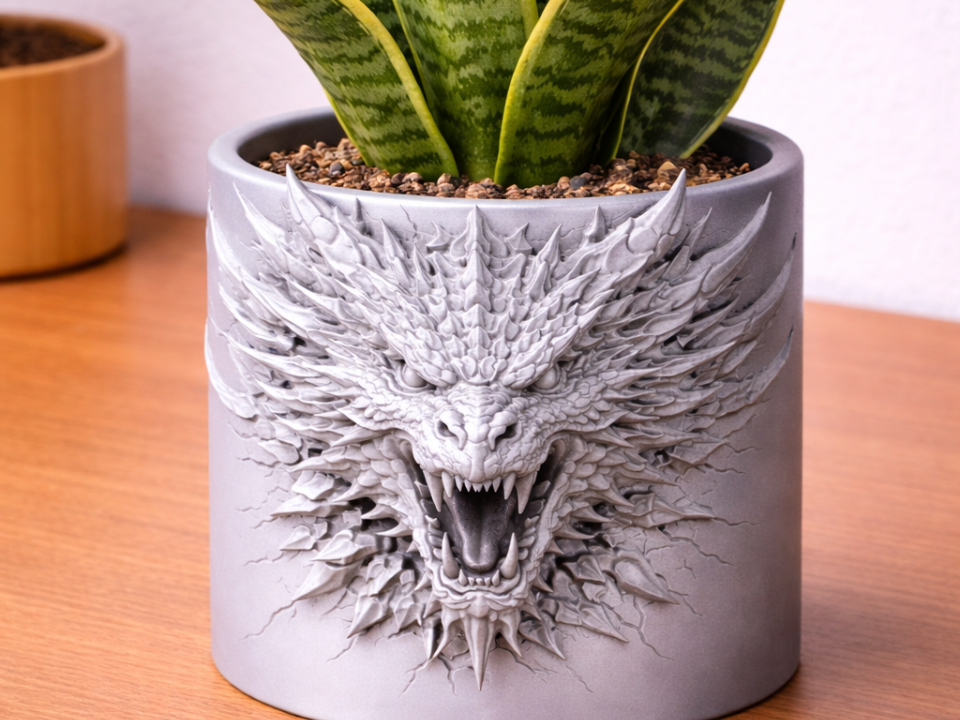 Dragon Burst Planter – Fantasy Flower Pot