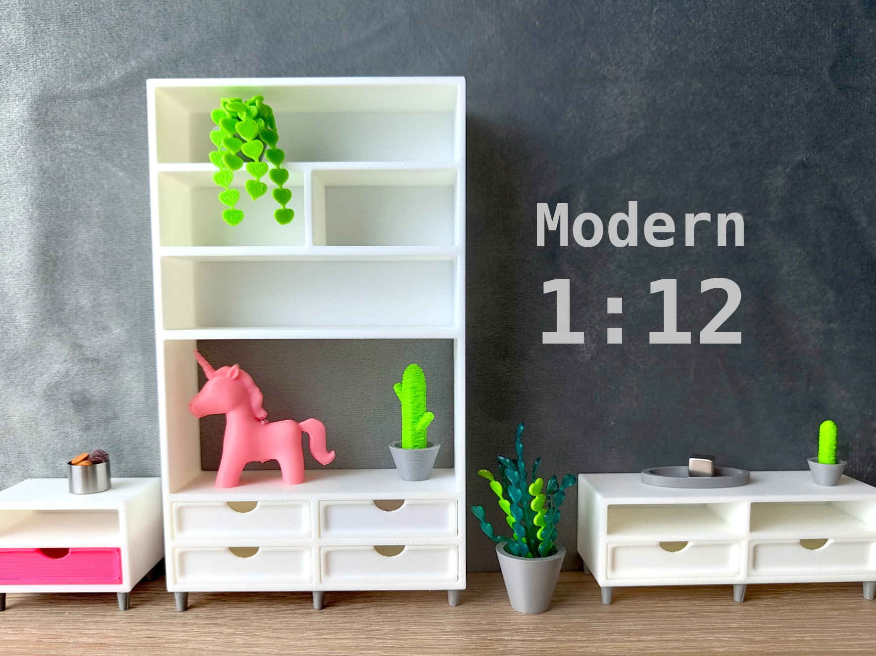 Mini Furniture 1:12 – Shelves & Drawer Units