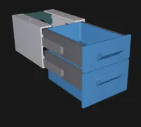 Small double drawer 150x100x50 and 75mm drawers