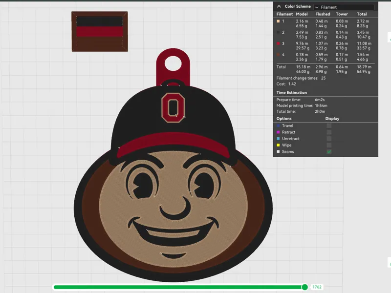 brutus the buckeye pendant