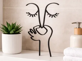 Toilet decoration - standing line art