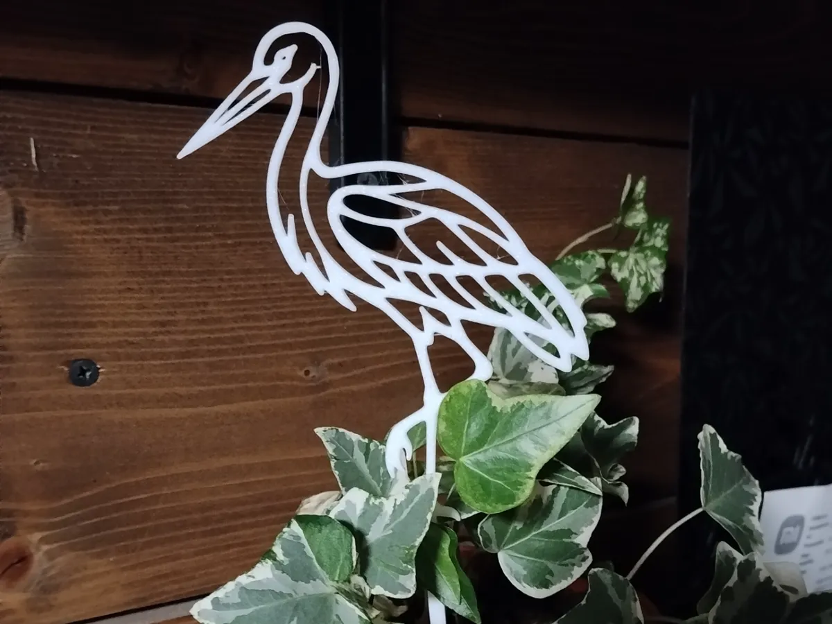 Cigogne décorative pour pot de fleurs