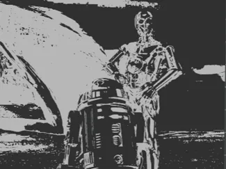 3d starwars photo with R2-D2 and RC3-PO