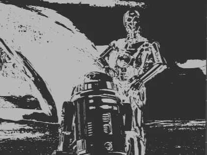 3d starwars photo with R2-D2 and RC3-PO