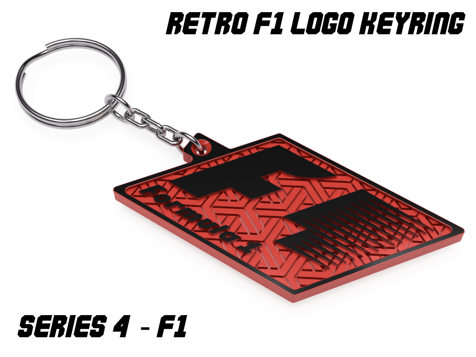 Retro F1 Logo Keyring