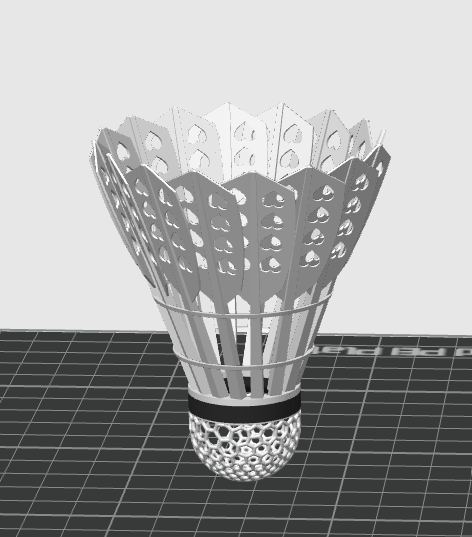 Miniatura 2 do modelo 3D 可弹跳镂空羽毛球（一体打印，少支撑）