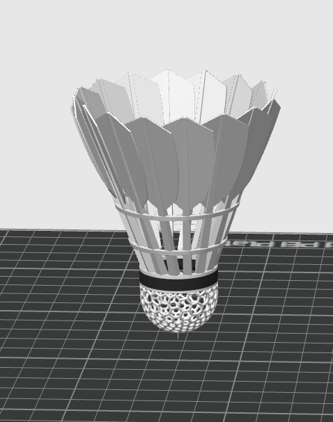 Miniatura 3 do modelo 3D 可弹跳镂空羽毛球（一体打印，少支撑）