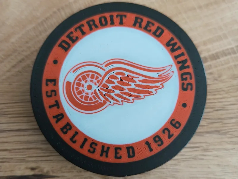 Puck with Club Logo DETROIT RED WINGS