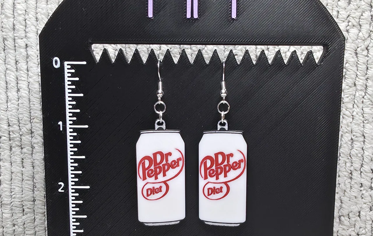 Pop-Tab Soda Earrings – Double-Sided Multi-Color view 2