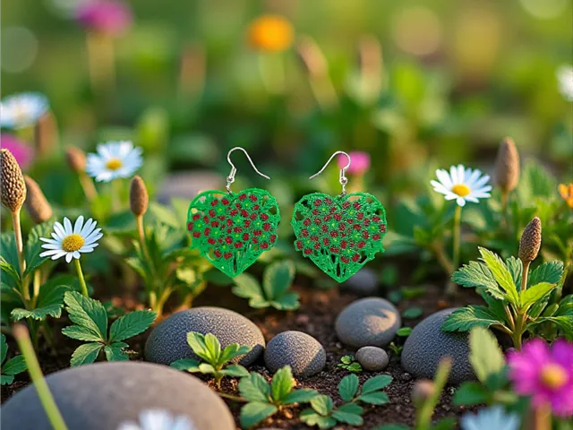 Flowers heart earrings