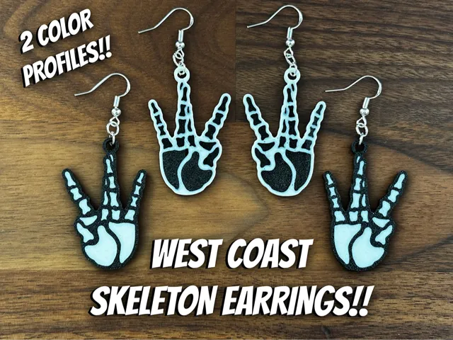 West Coast Pride Skeleton Earrings! | Keychain