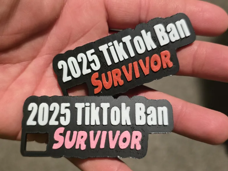 TikTok Ban Survivor Keychain