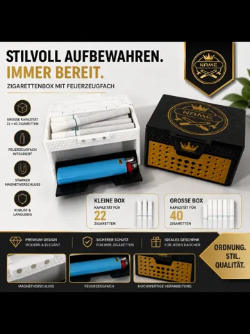 Caja o estuche: Cigarette Case with Lighter Holder Customizable — vista de referencia 2
