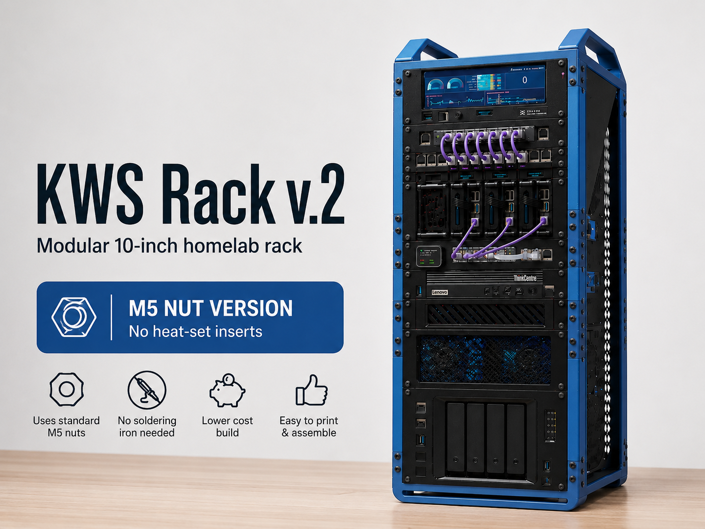 KWS Rack v.2 - M5 Nut Uprights Remix