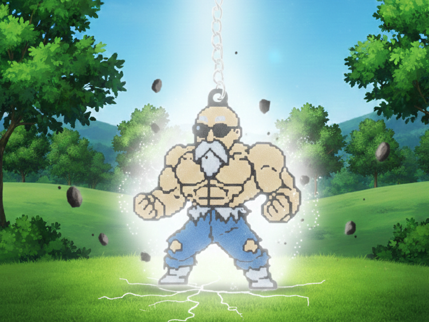 Dragonball Z - Max Power Roshi 8-bit Keychain